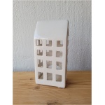 keraamiline valge maja teeküünlale