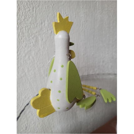 rippuvade jalgadega väike dekoratiivne kana